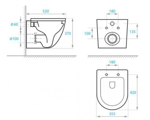 Унітаз підвісний Koller&Pool ROUND  RN-0520-RW з сидінням Soft-close