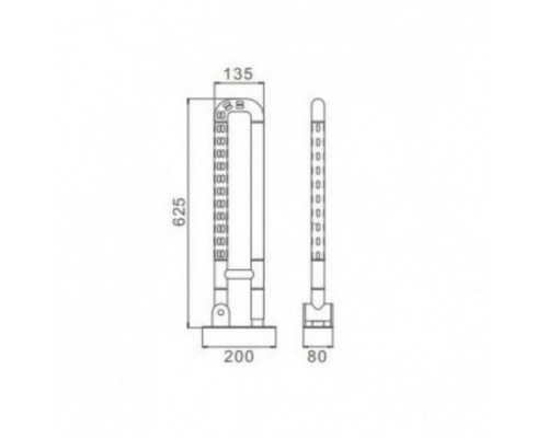 Поручень настінний для ванної FRAP F8141 625мм вигнутий округлий пластиковий білий