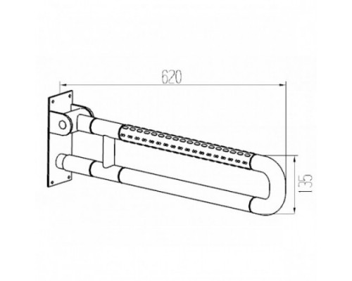 Поручень настінний для ванної FRAP F8141 625мм вигнутий округлий пластиковий білий