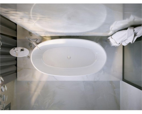 Ванна з штучного каміню Miraggio ESTELLA (кришка донного клапана RAL 9005 MAT (0002539)