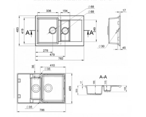 Кухонна мийка Miraggio LaPas (TOTAL BLACK) (0002741)