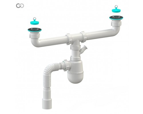 SOLOPLAST К1410 Сіфон д/кухни двойний