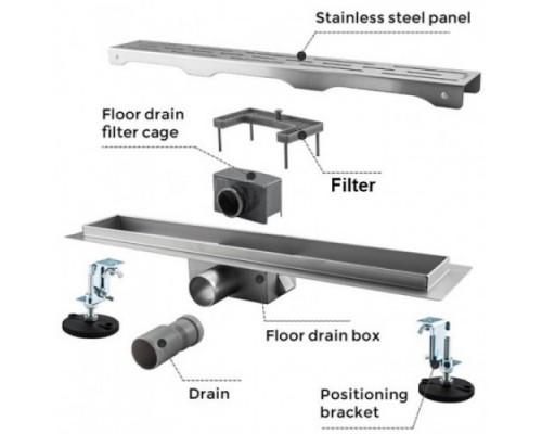Душовий трап GAPPO G86007-1, 70х600 мм, нержавіюча сталь