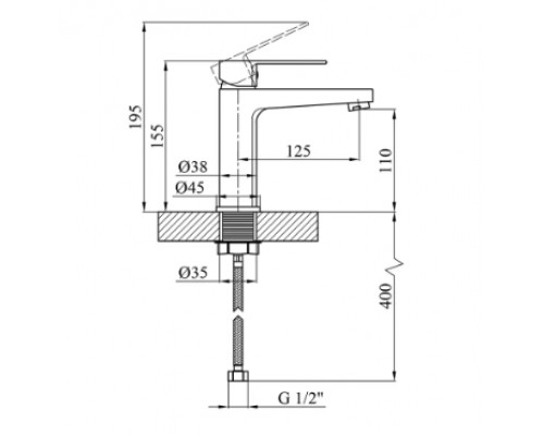 Змішувач для раковини Kroner KRP Eifel - C010