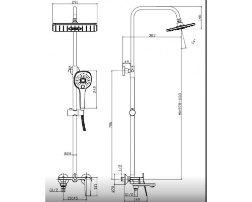 Душова система з виливом KOLLER POOL Trend TRS100