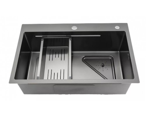 Кухонна мийка GAPPO GS7246-6 накладна 720x460 мм, нержавіюча сталь, поверхня PVD