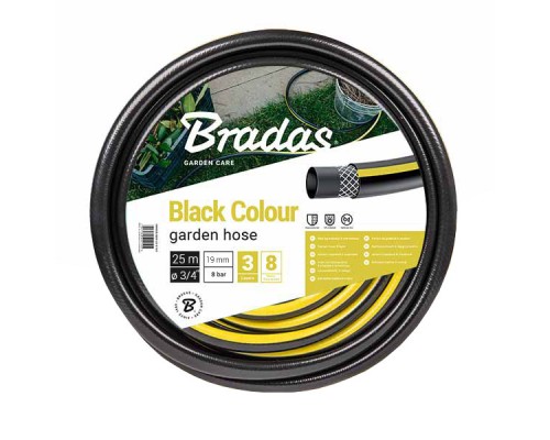 BRADAS Шланг для поливу BLACK COLOUR 3/4″ 25м, Bradas Польща чорний WBC3/425
