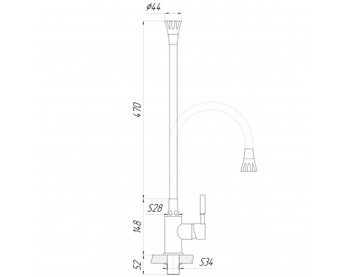 Змішувач для кухні Globus Lux Lazer GLLR-0203SA-BB-B01