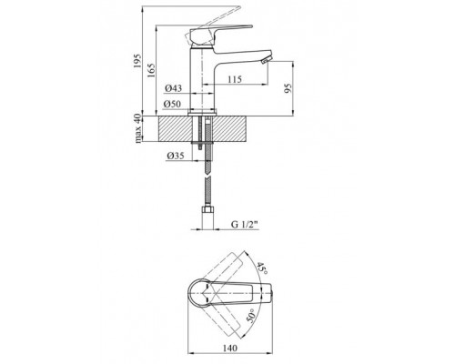 Змішувач для раковини Kroner KRP Hagen - C010
