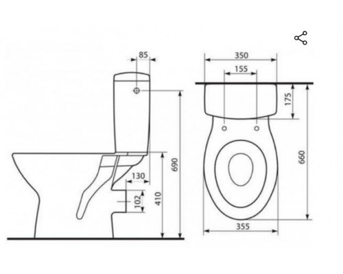 CERSANIT k100-302 Компакт SENATOR 011 3/6 + сиденье ПП