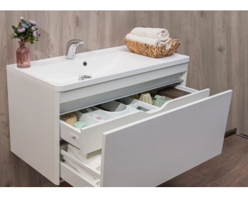 FANCY MARBLE  Тумба ASPEN підвісна + умивальник Sacramento 100, графіт матовий