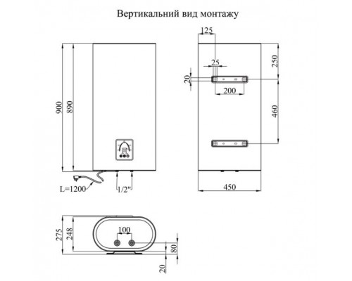 Водонагрівач Kroner Flacher K50F2-D з сухим ТЕНом