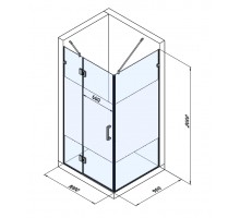 StudioGlass Скляна душова кабіна індвид. CRISTAL.: 100х900 Сатін, відкривна, 8мм INTIMATO