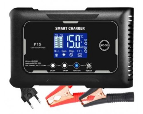 Зарядное устройство 15A/10A Smart Battery Charger LCD Automatic Pulse Repair Charge