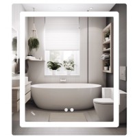 Дзеркало 700х800  Lidz Kubis (KU2) настінне прямокутне з LED-підсвічуванням Touch, (LD78LF904708048447)