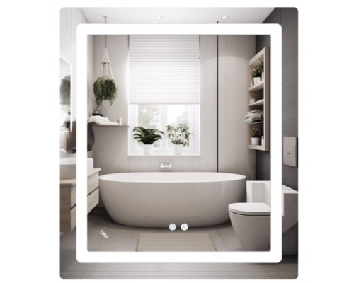 Дзеркало 700х800  Lidz Kubis (KU2) настінне прямокутне з LED-підсвічуванням Touch, (LD78LF904708048447)
