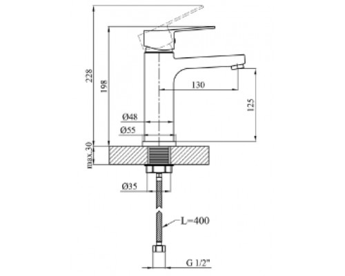 Змішувач для раковини Kroner KRP ENZO - C010