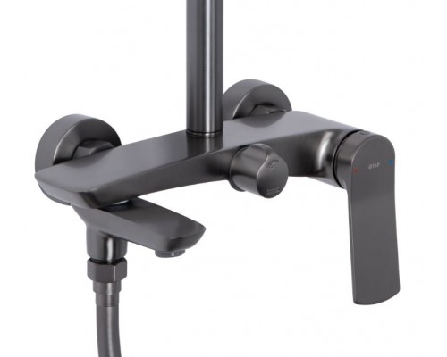 Душова система універсальна Slavonice на три споживача (з виливом) QTSLA111GMB45910 Gunmetal Black PVD Qtap