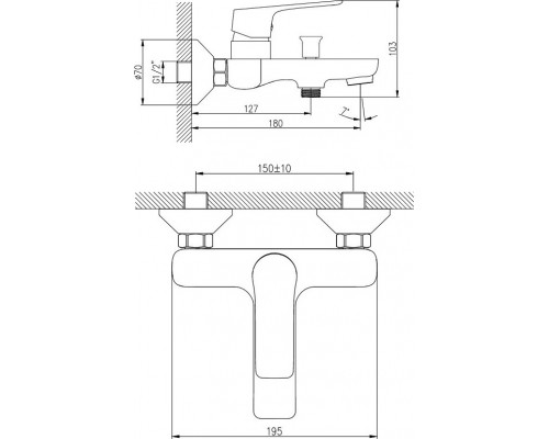 Змішувач для ванни Koller Pool Kvadro Start KS0100