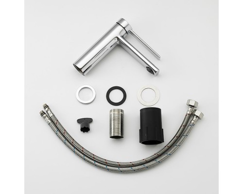 Змішувач для умивальника FRAP F1067 одноваж. литий гусак гайка (хром)