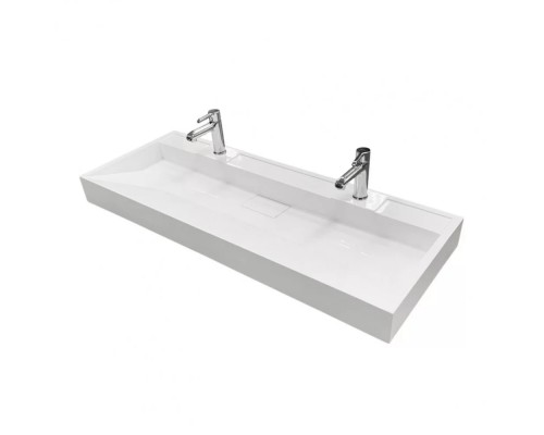 FANCY MARBLE Умивальник зі штучного каменю VITOLD 1200x450x110 білий, один отвір (11412101)