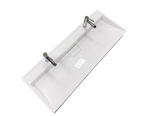 FANCY MARBLE Умивальник зі штучного каменю VITOLD 1200x450x110 білий, один отвір (11412101)