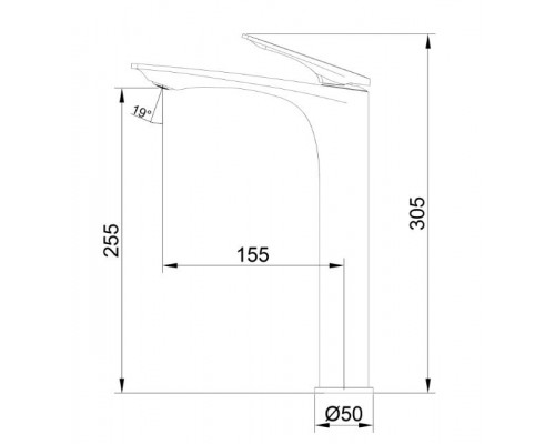 Змішувач для раковини Vlasta New високий QTVLA269GMB45653 Gunmetal Black PVD Qtap