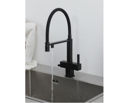 Змішувач для кухні Gappo G4395-56 водоспад під осмос. гнучкий нерж.сталь (сатин)