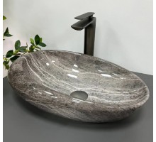 Умивальник   VBI-014800 зі штучного каменю VBI VICENZA DARK STONE GLOSSY