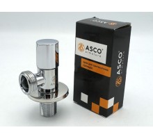 ASCO  Кран кутовий 1/2"х3/4" нержав.хром. S.S.304 ASCO