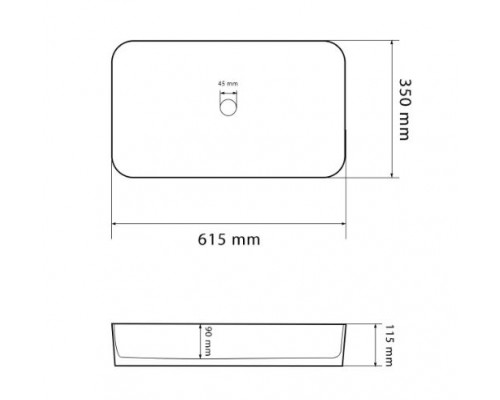 Умивальник накладний REA  VBI TRIEST STAINS MATT ( VBI-012705)