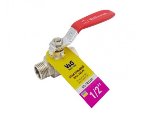 Кран кульовий 1/2" ВЗ V&G Optima червона ручка  (VG-101201)