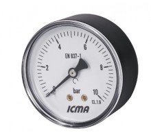 Манометр заднє підкл. 63мм 0- 10 бар 1/4"з № 243 Icma