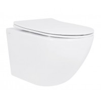 Унітаз підвісний Jay Ultra Quiet 520х360х320 мм, White, з сидінням Slim Duroplast/ Soft-close/ Release QT07335175W Qtap
