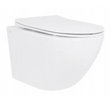 Унітаз підвісний Jay Ultra Quiet 520х360х320 мм, White, з сидінням Slim Duroplast/ Soft-close/ Release QT07335175W Qtap