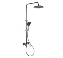 Душова система універсальна Qtap Gemini на три споживача (з виливом) QTGEM111GMB45688 Gunmetal Black PVD