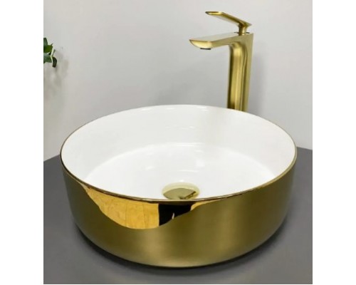 Умивальник (раковина) VBI PRATO GOLD WHITE накладний VBI-011415