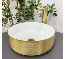 Умивальник VBI PRATO BRUSH GOLD WHITE накладний (VBI-011408)