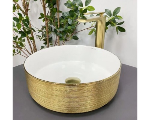 Умивальник VBI PRATO BRUSH GOLD WHITE накладний (VBI-011408)