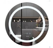 Дзеркало R800 Mixxus PLAIN MC02-80 з LED Touch, Anti-fog, димером, регулюванням яскравості, годинником (MI6931)