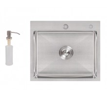 Кухонна мийка інтегрована Handmade H5045 (LDH5045BRU35383) Brushed Steel 3,0/1,0 мм Lidz