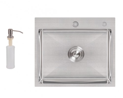 Кухонна мийка інтегрована Handmade H5045 (LDH5045BRU35383) Brushed Steel 3,0/1,0 мм Lidz