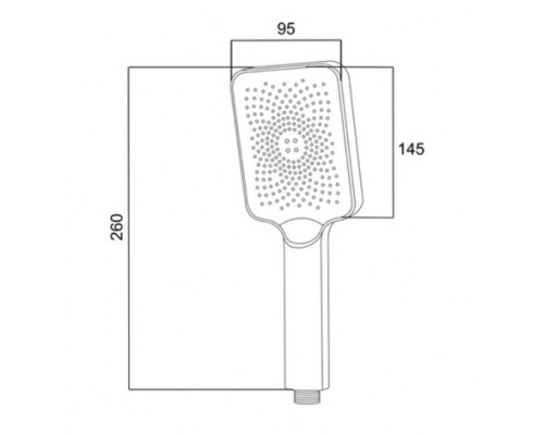 Лійка для ручного душу Niagara 33 145x95 мм, Matt Black прямокутна LDNIA33BLM47557 Lidz