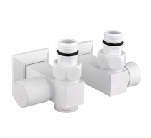 Набір Кран вентильний кутовий з американкою SOLOMON LUX 1/2″CUBE WHITE 8888_ТЕН