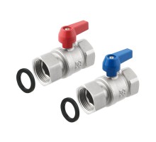 RAFTEC Комплект кранів кульових прямий з накидною гайкою ВВ 1" RVMK03