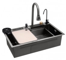 Кухонна мийка Kroner KRP Schwarze - SET7545NB PVD (3.0/0.8 мм)