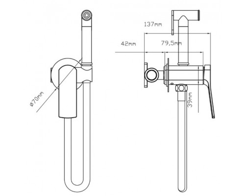 Набір для гігієнічного душу Slavonice, Chrome (k35) округлий QTSLA262CRM45915 Qtap