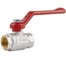 Кран кульовий №350 1/2"ВВ прямий, латун., нікел., PN50, важіль 87350AD11 Icma