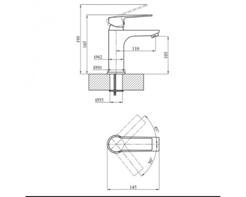 Змішувач для раковини Agua Merida-C011