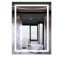 Дзеркало Mixxus Premium FLASH MR21-70x90 з Led Touch, Anti-fog, димером, регулятором яскравості, годинником (MP6618)